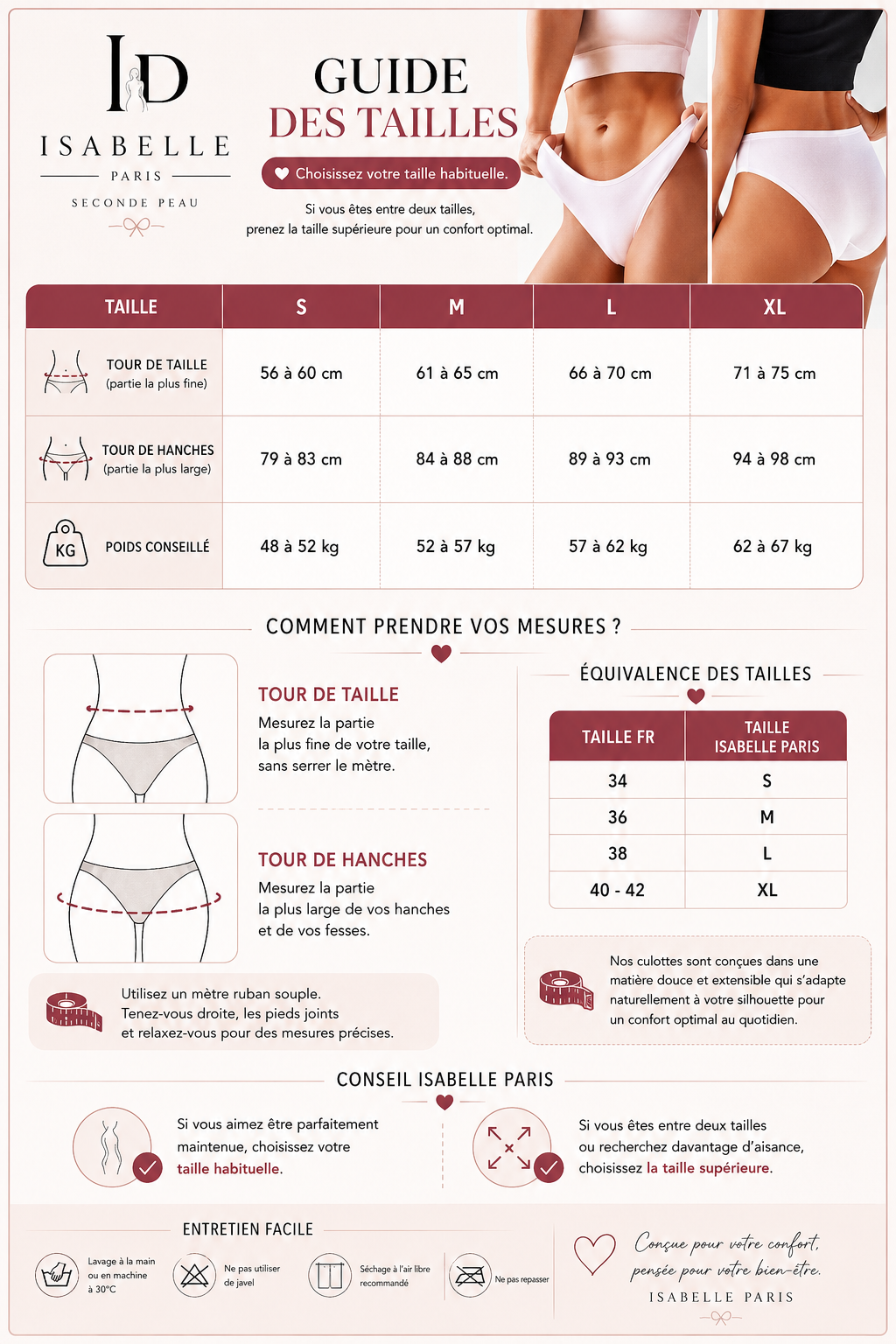Lot de 3 culottes invisibles sans coutures