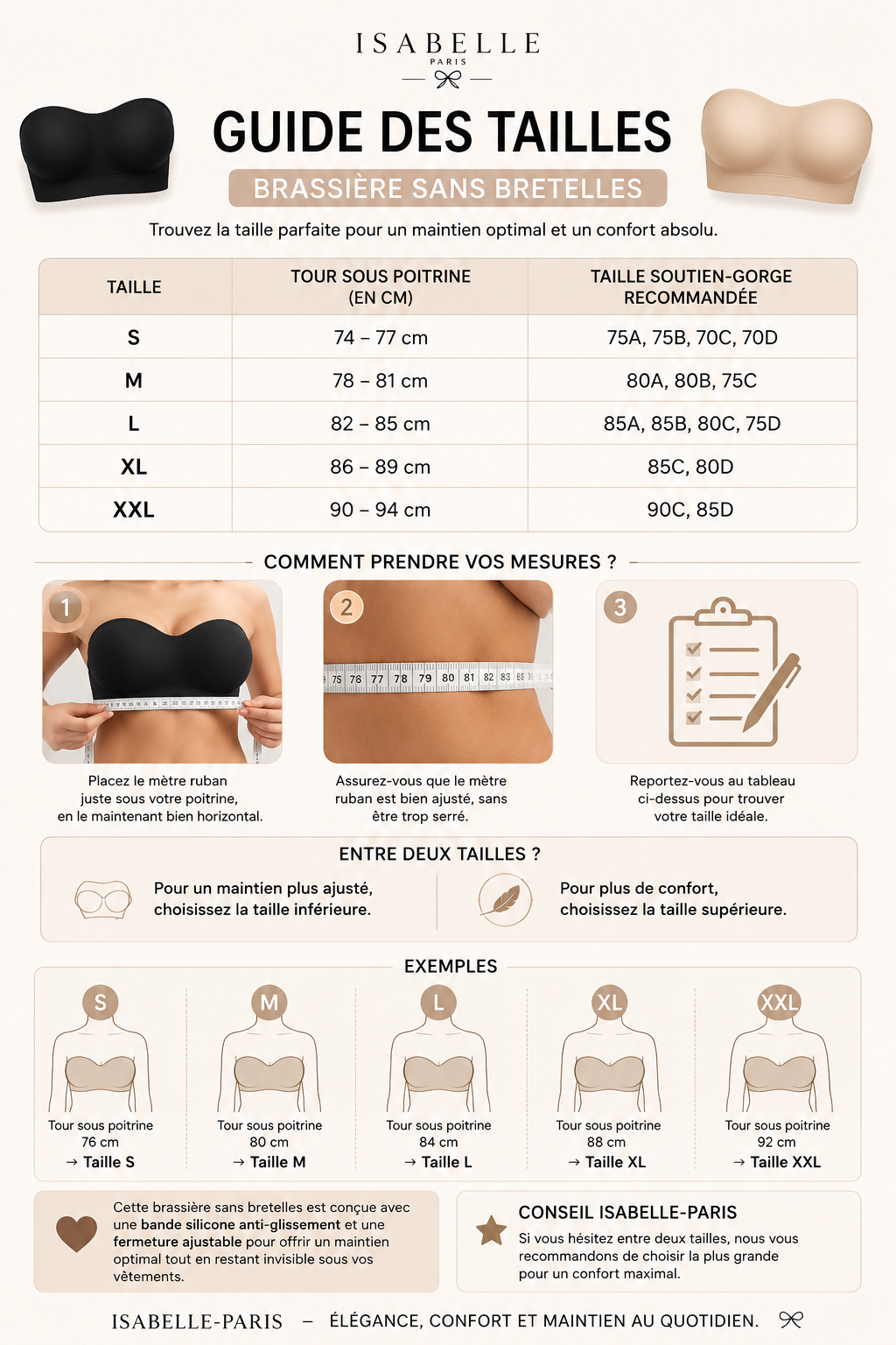 strapless bra