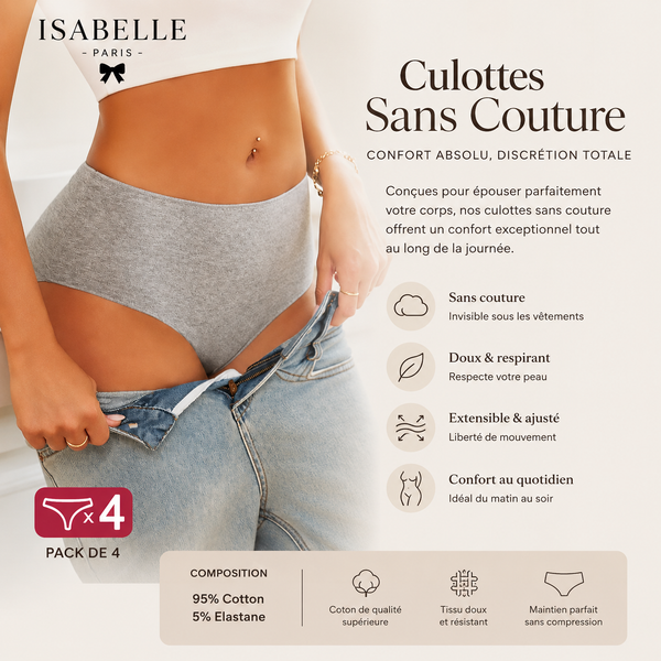 Culotte Sans Couture Confort Absolu – Lot de 4