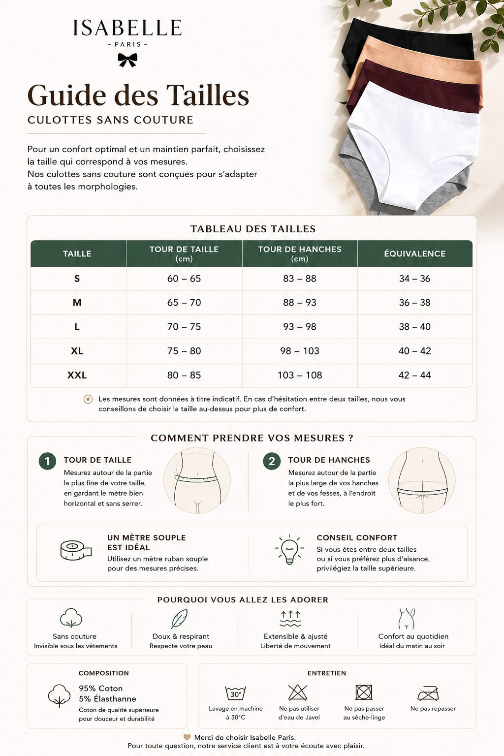 Culotte Sans Couture Confort Absolu – Lot de 4