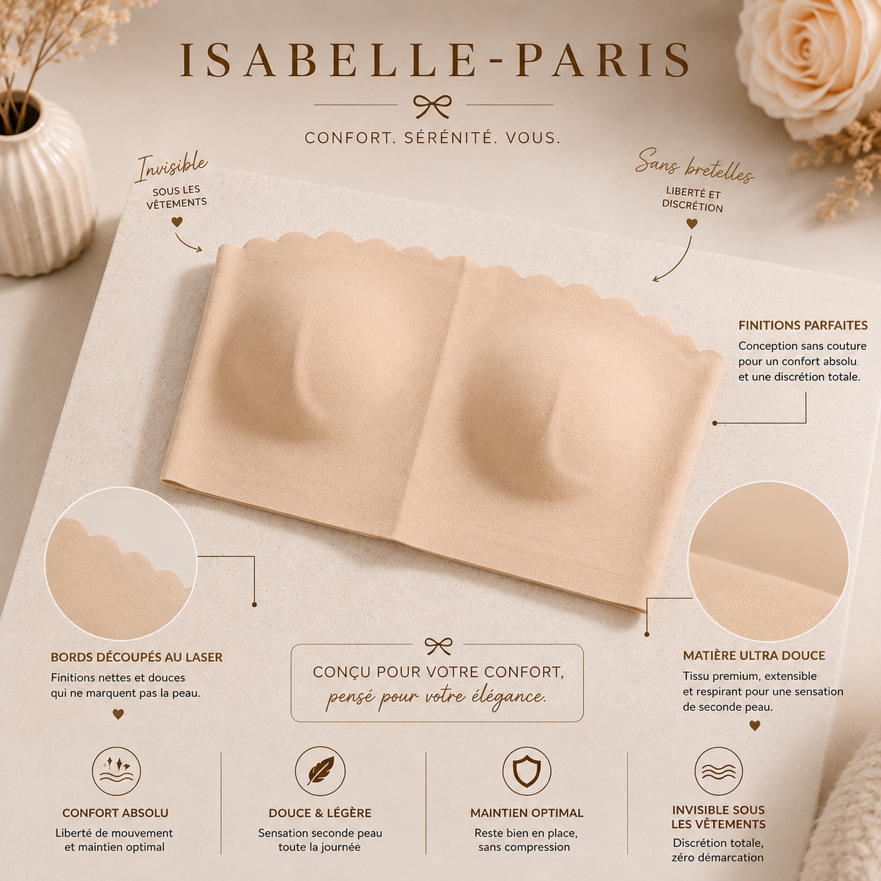 soutien-Gorge Bandeau Sans Couture
